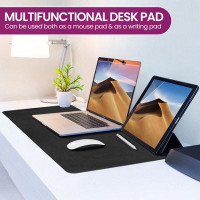 Large PVC Desk Mat Double Sided - Black/Grey - 8
