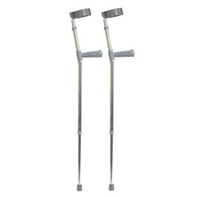 Large PVC Wedge Handle Lightweight Aluminium Elbow Crutch - 14+3 Height Settings