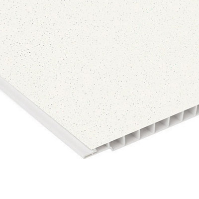 Large PVC WidePanel White Diamond Tongue & Groove Waterproof Shower ...