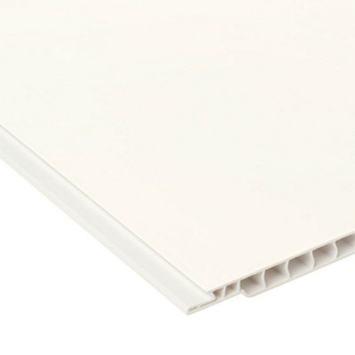 Large PVC WidePanel White Gloss Tongue & Groove Waterproof Shower Wall ...