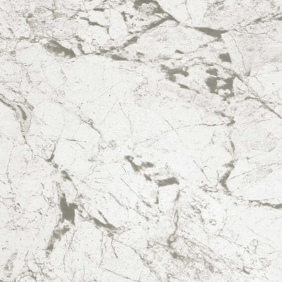 Large PVC WidePanel White Marble Tongue & Groove Waterproof Shower Wall