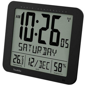 Large Radio Controlled Wall Clock with Large 3.27 inches Time digits