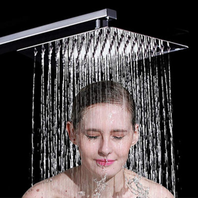 Large Rain Shower Head Round 304 Stainless Steel Ultra Thin Bathroom Shower Head High Pressure Rainfall Showerhead