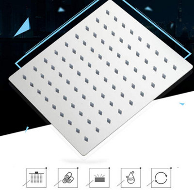 Large Rain Shower Head Round 304 Stainless Steel Ultra Thin Bathroom ...