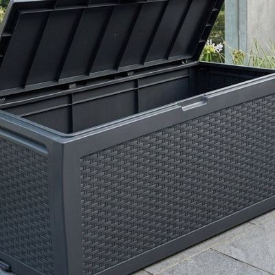 Large Rattan Look Outdoor Storage Box