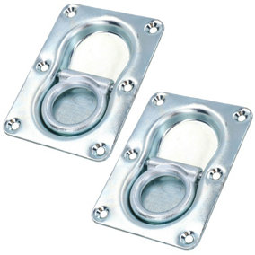 Large Recessed Flush Fit Tie Downs Cargo Lashing Eye Rings Anchor Trailers 2pk