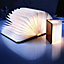 Large Rechargeable Book-Shaped LED Lamp - Novelty Folding Light for Table, Desk, Shelf or Bedside - L21.5 x W17.5 x D2.5 Folded