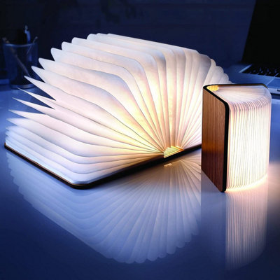 Large Rechargeable Book-Shaped LED Lamp - Novelty Folding Light for ...