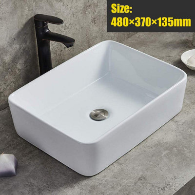 Large Rectangle Ceramic Bathroom Basin Sink Cloakroom Hand Wash Counter