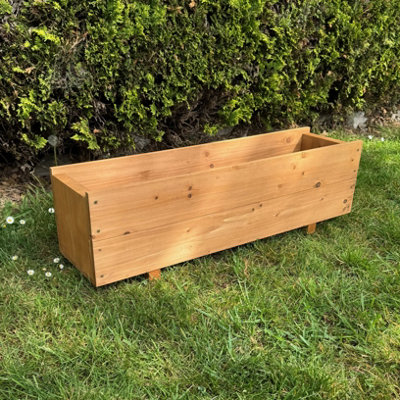 Large Rectangle Wooden Garden Trough Planter (90cm)