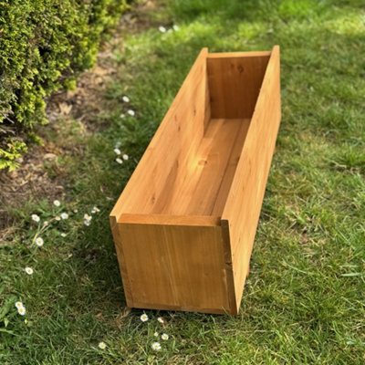 Large Rectangle Wooden Garden Trough Planter (90cm)