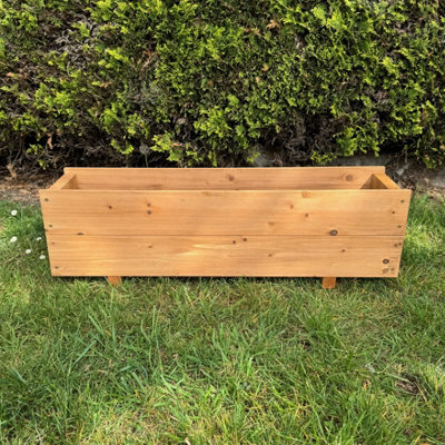 Large Rectangle Wooden Garden Trough Planter (90cm)