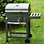 Large Rectangular Adjustable Charcoal BBQ Grill Garden Barbecue Trolley Wheels