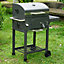 Large Rectangular Adjustable Charcoal BBQ Grill Garden Barbecue Trolley Wheels