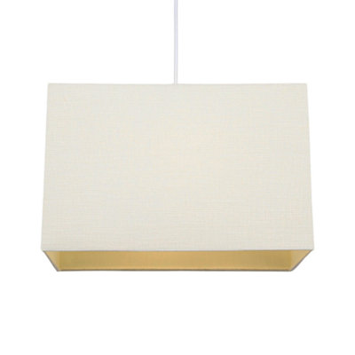 Large Rectangular Cream Linen Fabric Lamp Shade for Table and Floor Lamp Bases