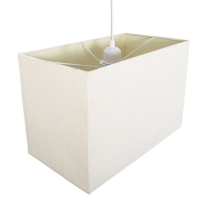 Large Rectangular Cream Linen Fabric Lamp Shade for Table and Floor Lamp Bases