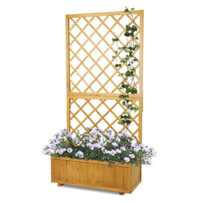 Large Rectangular Garden Trellis Planter Wooden Planter