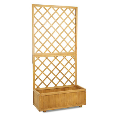 Large Rectangular Garden Trellis Planter Wooden Planter - 3