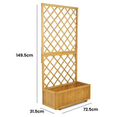 Large Rectangular Garden Trellis Planter Wooden Planter - 4