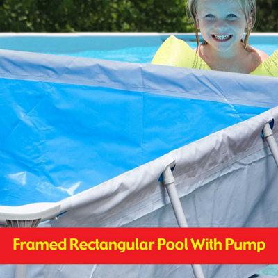 Large Rectangular Pool & Pump 3m x 2m - Wild 'n Wet