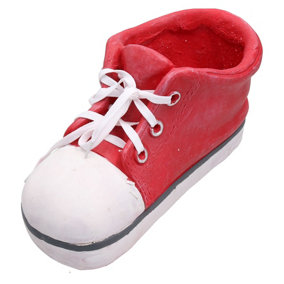 Large Red Frost Proof Polyresin Shoe Planter Garden Ornament 17x19x35cm