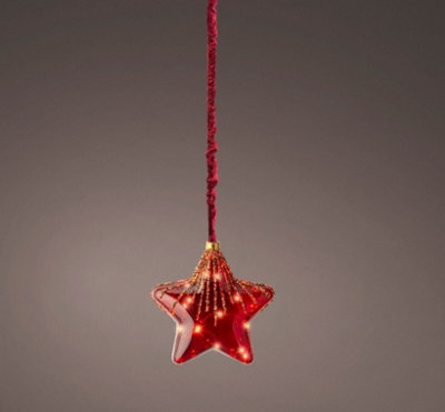 Large Red LED Christmas Star Rope Light 15 Micro LEDs In 20cm Red Tinted Star Price Comparisons | Compare The Build