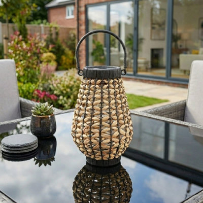 Large Relica Solar Woven Rattan Lantern