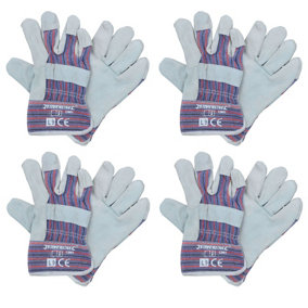 Large Rigger Work Wear Gloves Gardening Construction hand Protection 4 x Pairs