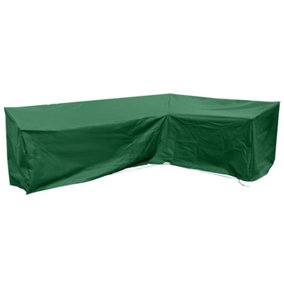 Large Right Hand L Shape Sofa Cover in Green