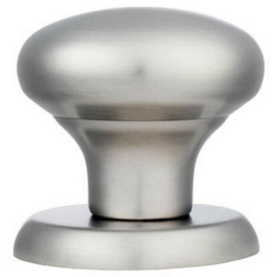 Large Round Centre Door Knob Satin Stainless Steel 70mm Rose Outdoor Modern