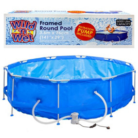 Large Round Pool & Pump 3.6m - Wild 'n Wet - Framed Pool