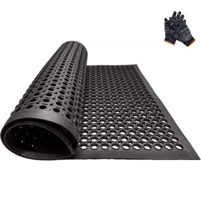 Large Rubber Mats Heavy Duty Ring Matting Entrance Big Safety Workplace ...