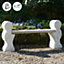 Large Rustic Stone Garden Bench