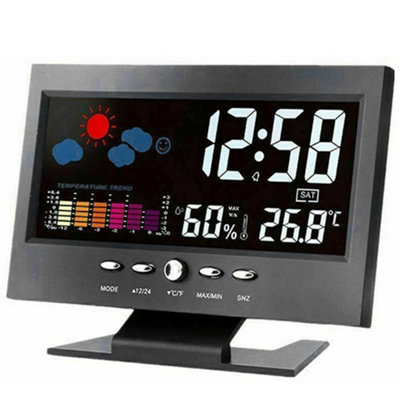 Large Screen Smart Digital Display Weather Clock,Multi-Function,with ...