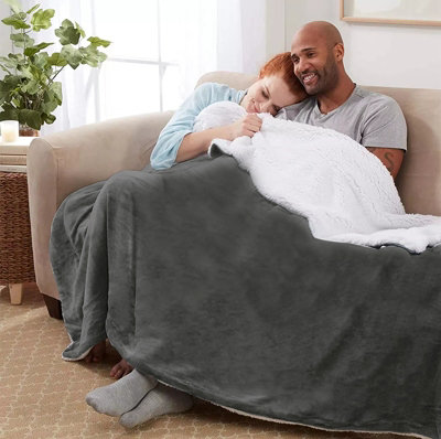 Large Sherpa Blanket Fleece Soft Warm Bed Sofa Throw Blanket