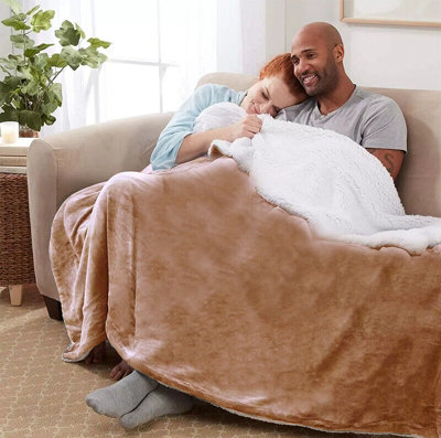 Large Sherpa Blanket Fleece Soft Warm Bed Sofa Throw Blanket