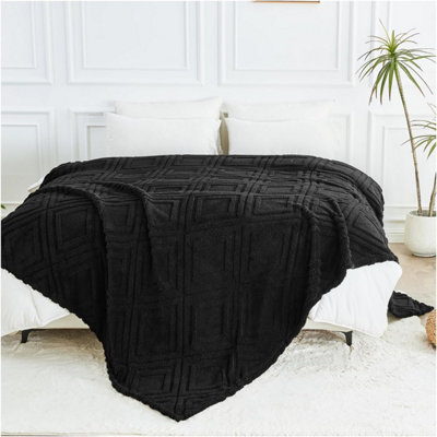 Large Sherpa Fleece Blanket Fluffy Throw For Sofas, Bed, Armchair