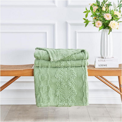 Large Sherpa Fleece Blanket Throw - Fluffy Throws For Sofas, Bed ...