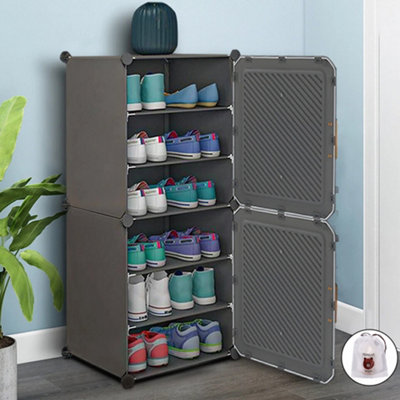 Large Shoe Rack with Door & Storage Cubes Size S