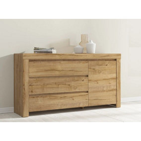 Large Sideboard Cabinet Kitchen Buffet Dresser Drawers Waterford Oak Effect Scandi - Holten