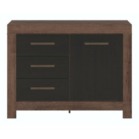 Large Sideboard Cabinet Unit Dark Oak Black Effect Drawer Storage Cupboard Balin