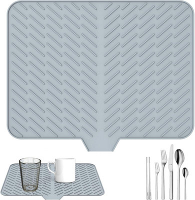 Large Silicone Dish Drying Mat, Ultra Absorbent Draining Board Mat, Non ...