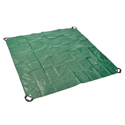 Large Smart Garden Waste Sheet - Bi-Woven Laminated Tarpaulin with Corner Eyelets & Webbing Handles - Measures H180 x W180cm