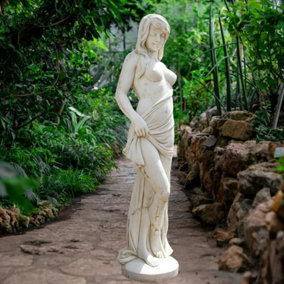 Large Smiling Lady With Robe Garden Statue