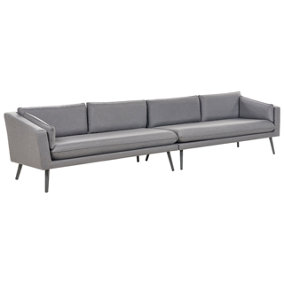 Large Sofa 4 Seater Fabric Grey LORETELLO