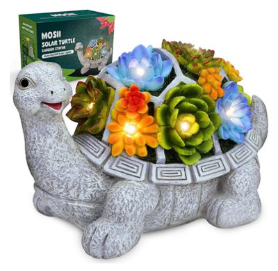 Large Solar Turtle Garden Ornament Indoor/Outdoor with 7 LED Lights