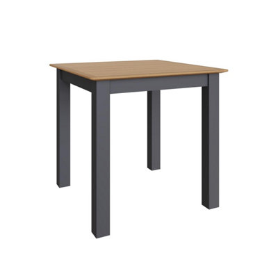 Large Square Dining Table Painted Oak Graphite Blue