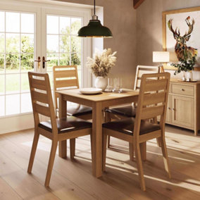 Large Square Dining Table Painted Oak Natural Oak