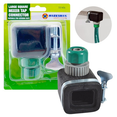 Large Square Mixer Tap Connector Kitchen Garden Hose Pipe Watering Fitting Water Flow Attachment Irrigation Adaptor Gardening