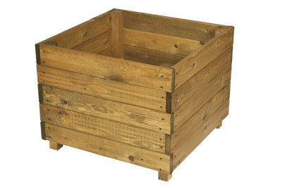 Large Square Wooden Garden Planter Plant Flower Trough Timber Box Pot Heavy Duty